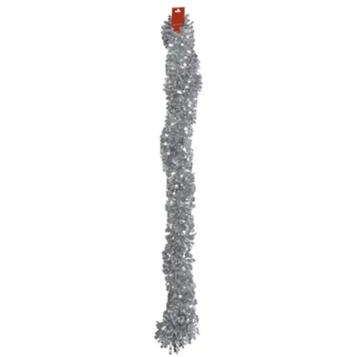Metallic Silver Tinsel Garland - Long image